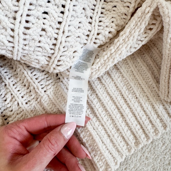 Aerie cream knit chenille pullover zip up - Picture 6 of 6